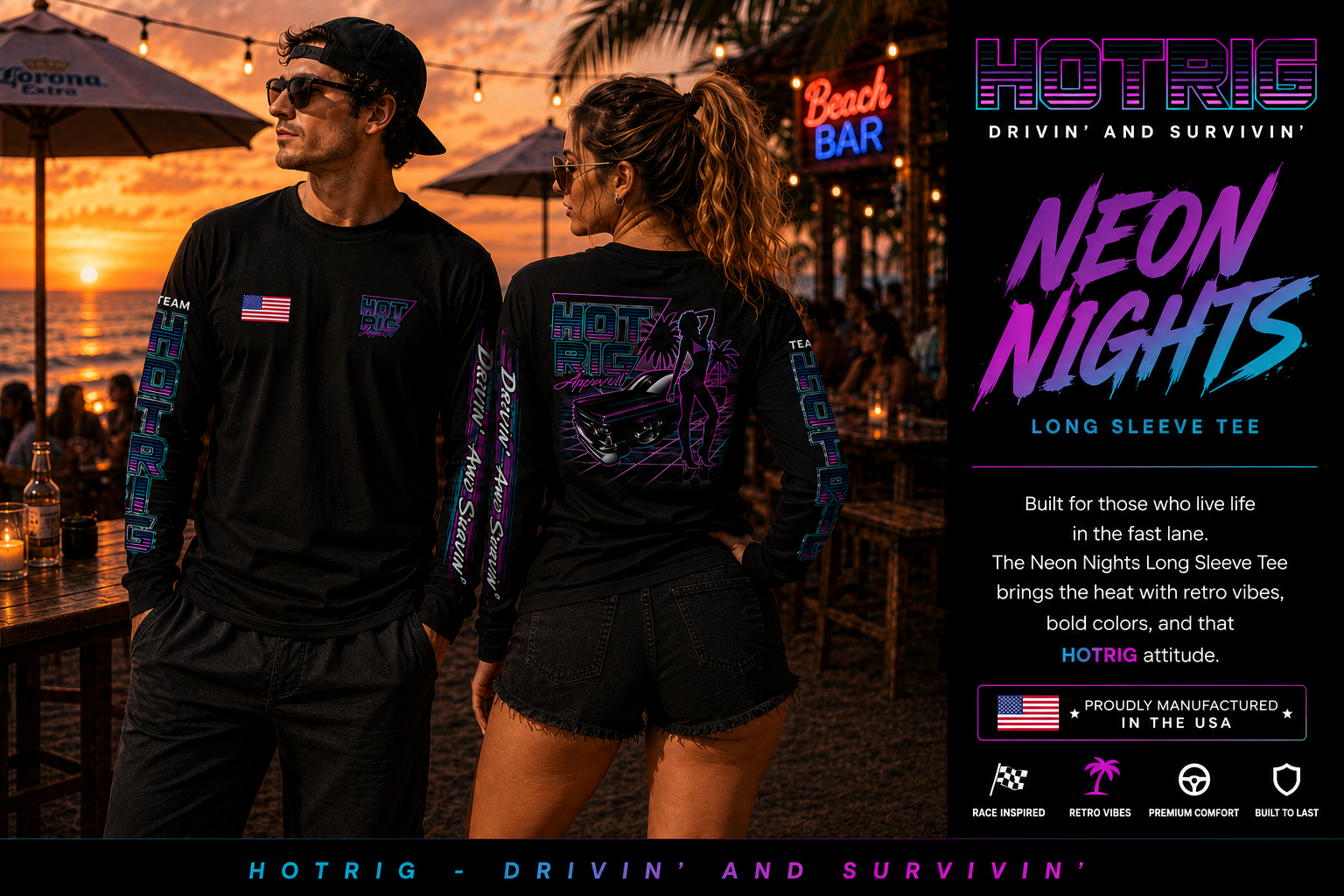 Nean Nights Long Sleeve Tee Black