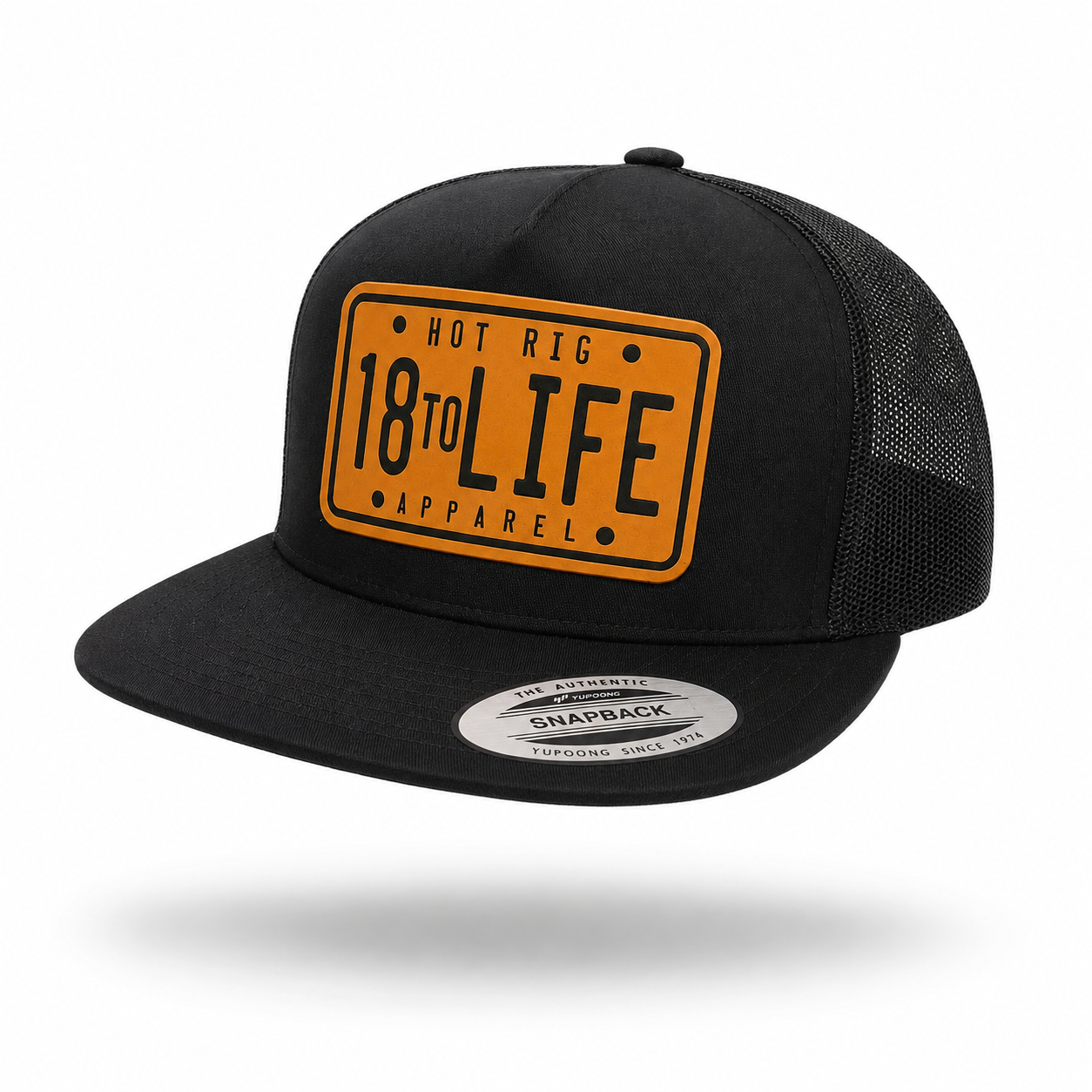 Flat Bill Snap Hat Black