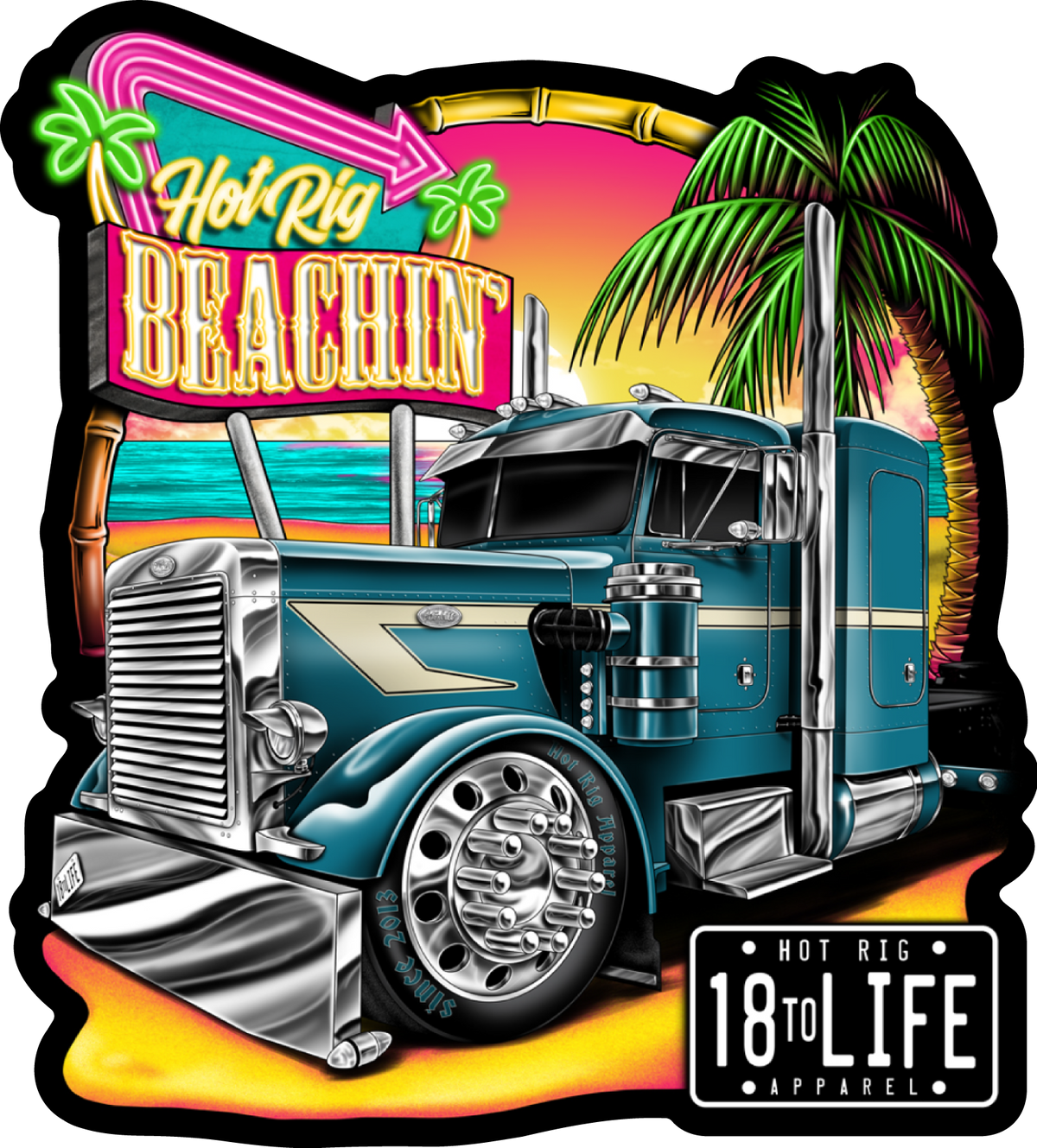 Beachin&#39; decal sticker