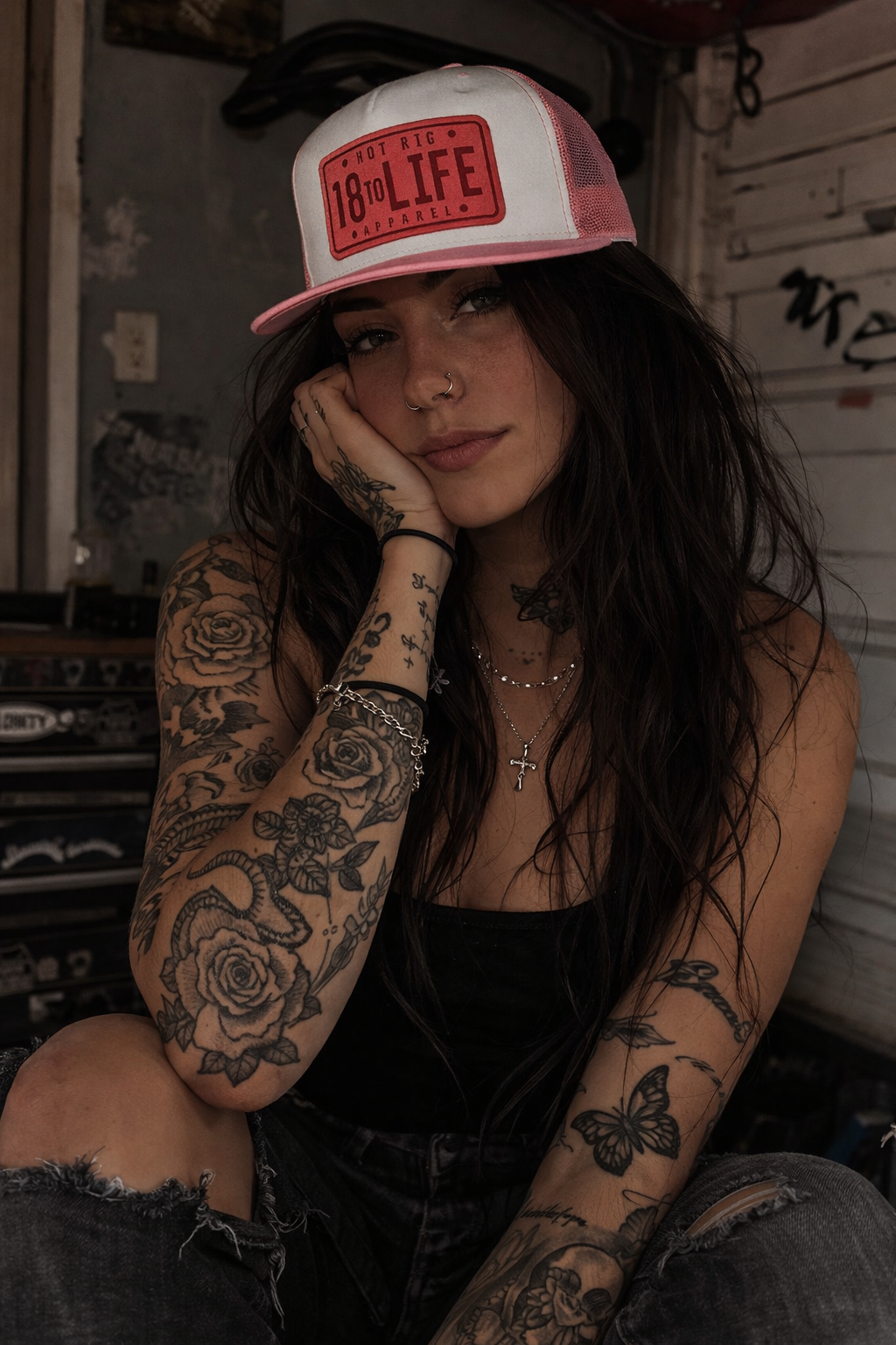 Flat Bill Lady Patch Hat